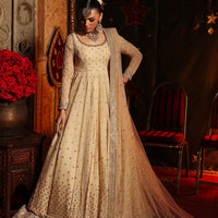 Embroidered Chiffon Off White Stitched Suit - Charizma