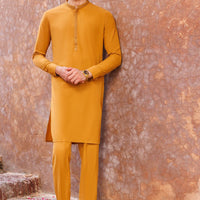 Boski Gold Yellow Kurta Trouser - Panjnad by J. Junaid Jamshed