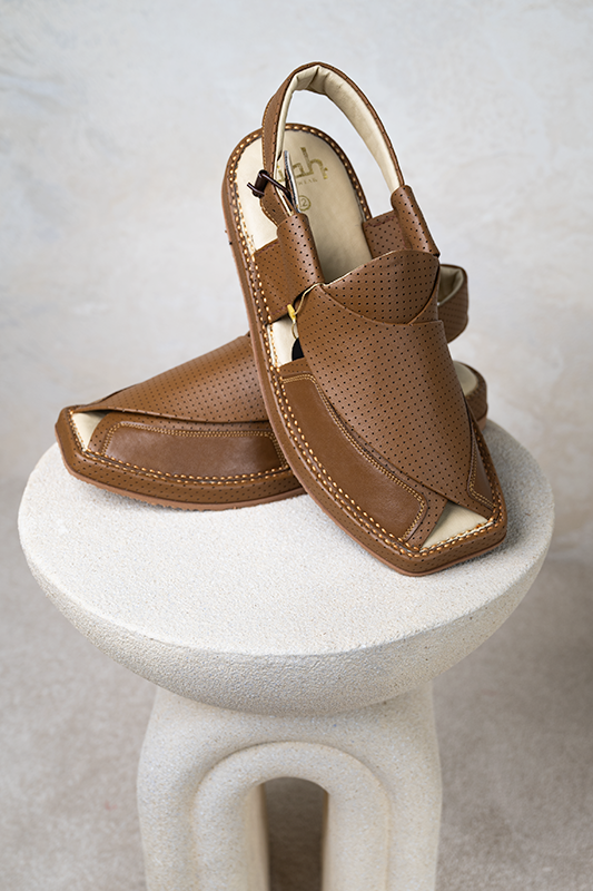 Peshawari Chappal - Camel Brown - Jiah