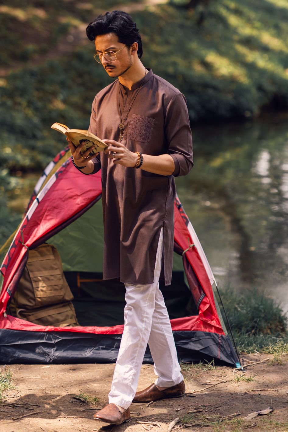 Blended Brown Kurta - Almirah