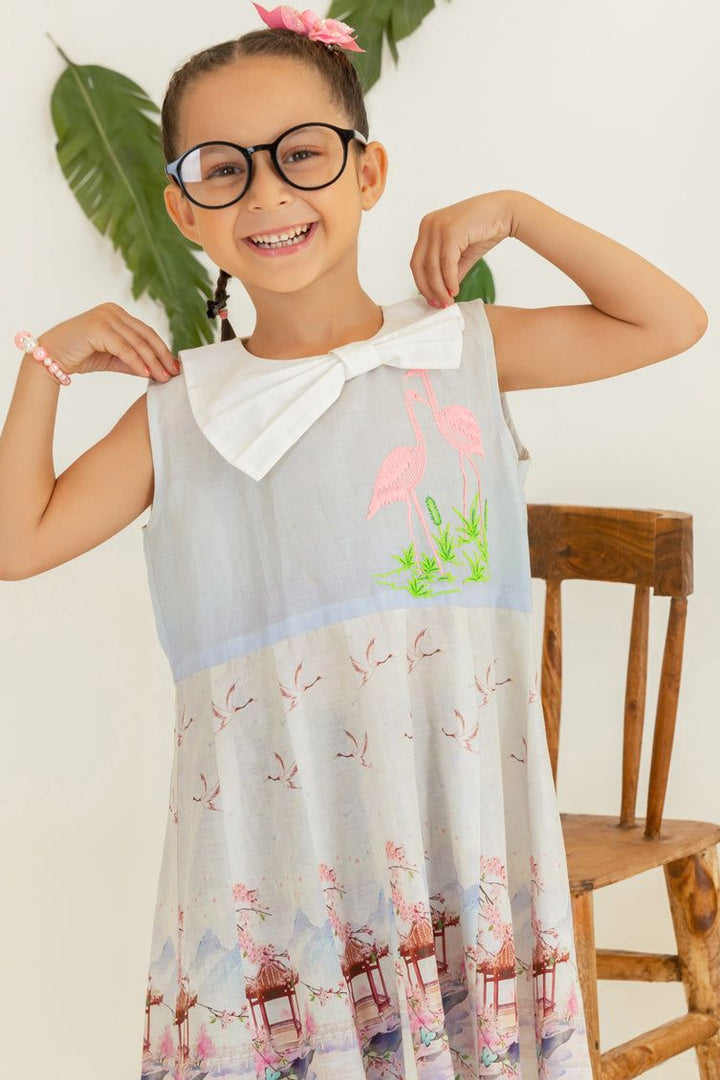White Cambric Kid Girls Kurti - J. Junaid Jamshed