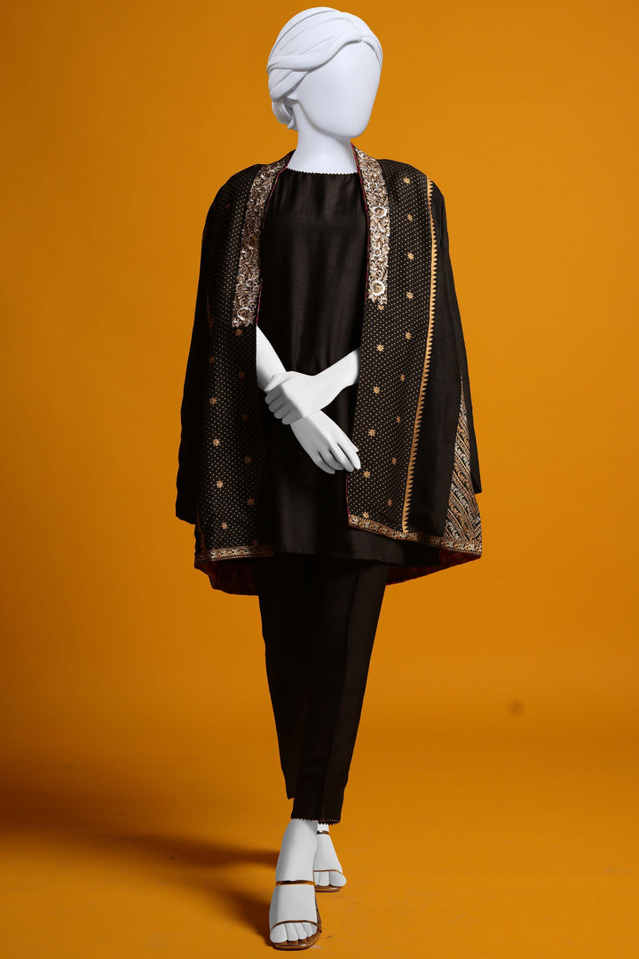 Raw Silk Black Ladies 2 Piece Suit  -  Cast & Crew