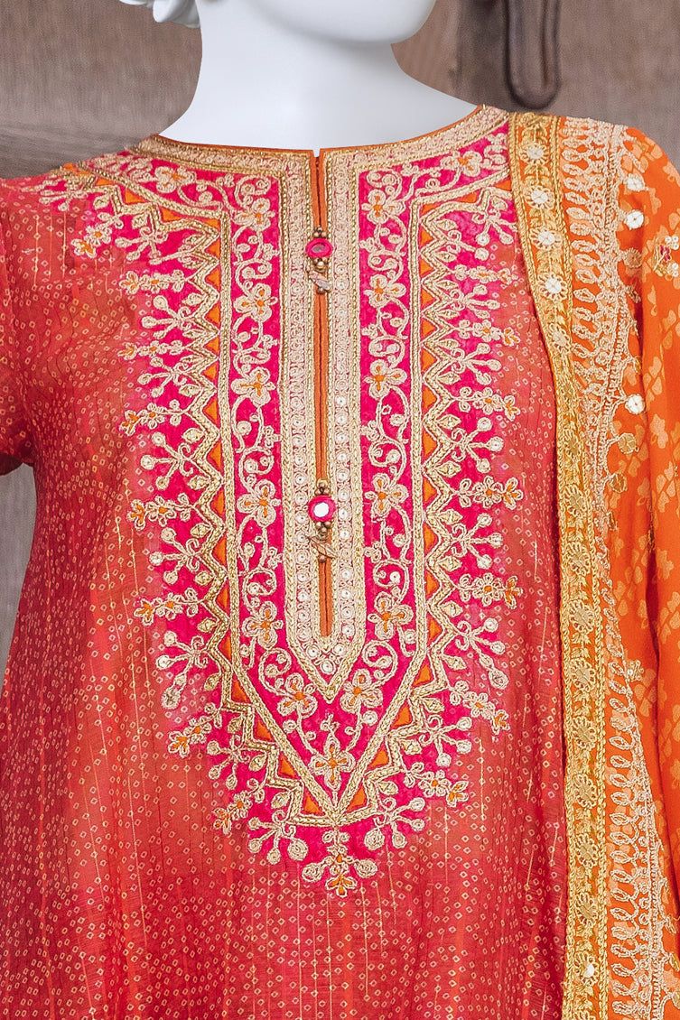 Organza Pink 3 Piece Suit - J. Junaid Jamshed