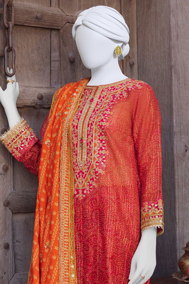 Organza Pink 3 Piece Suit - J. Junaid Jamshed