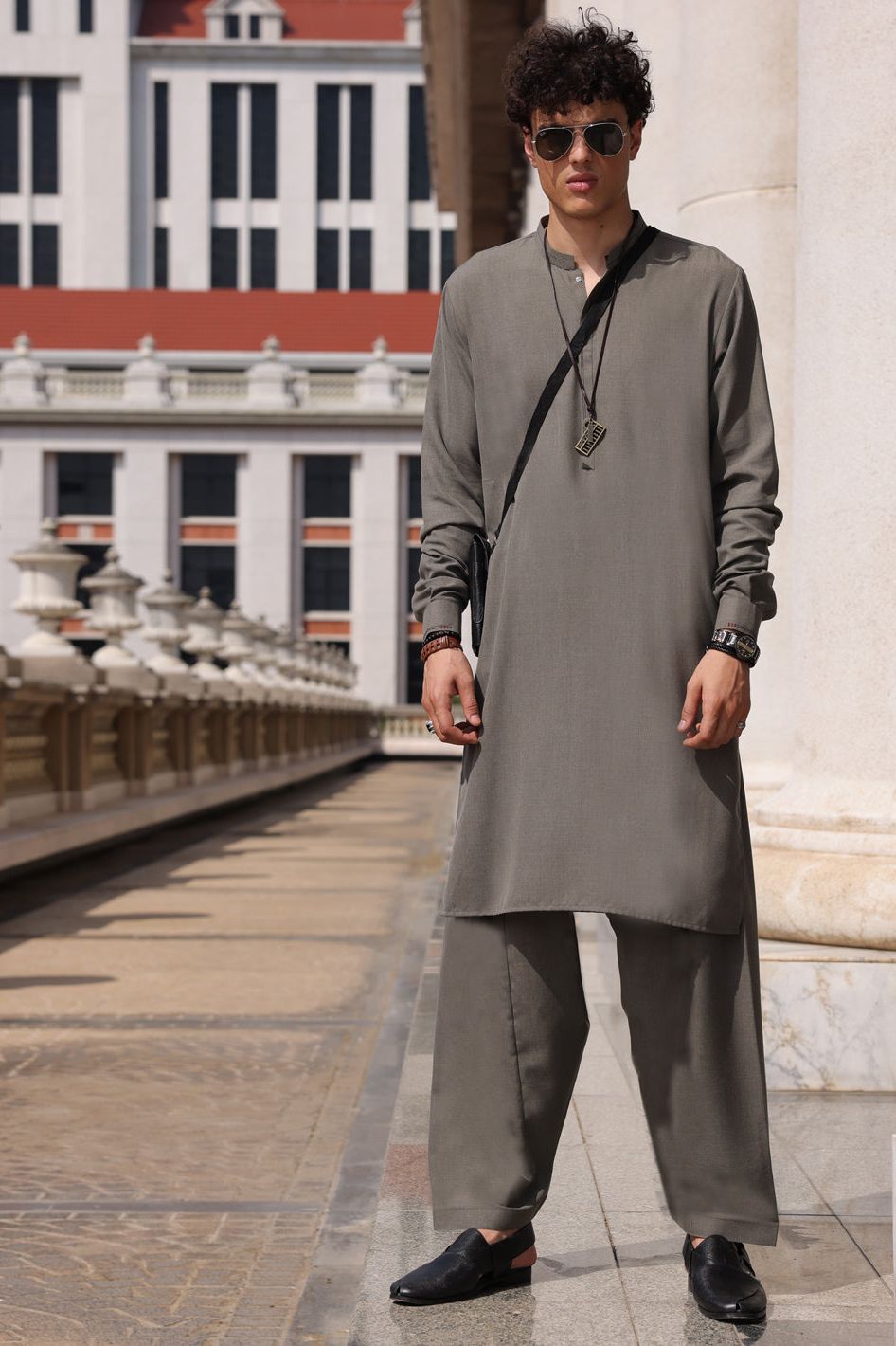 Blended Grey Shalwar Kameez - Almirah