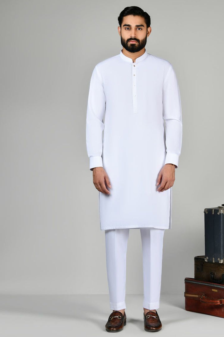 Blended White Kurta Trouser - J. Junaid Jamshed