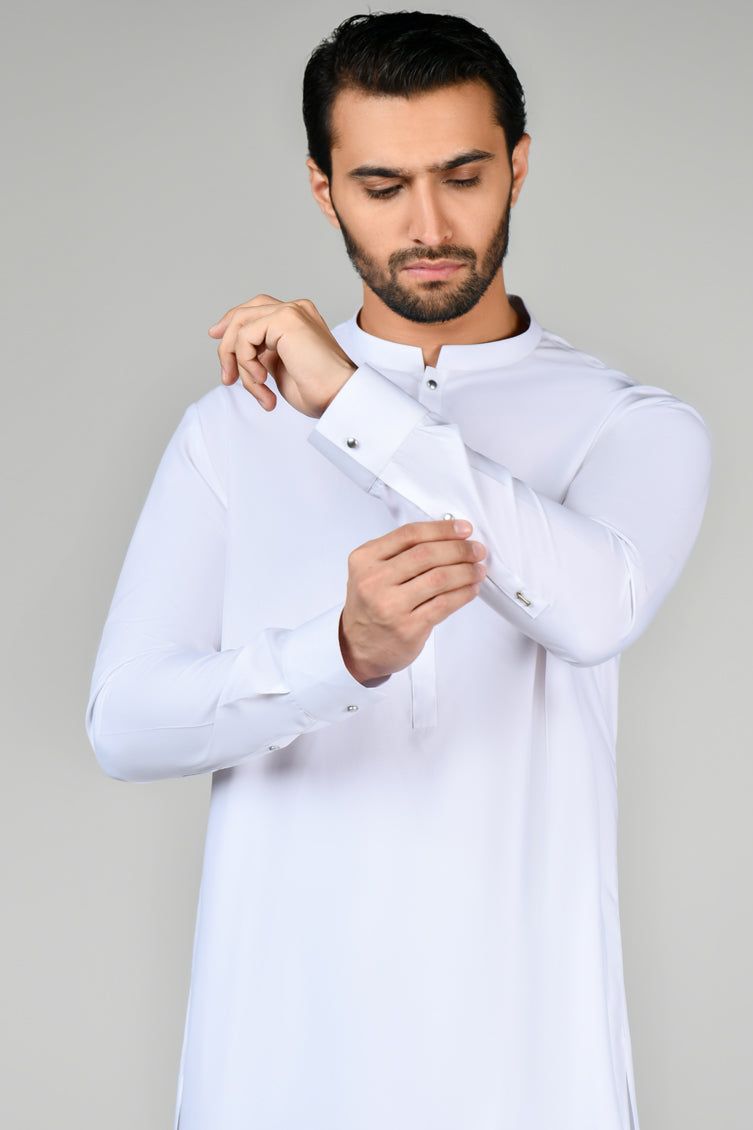 Blended Off White Kurta Trouser - J. Junaid Jamshed