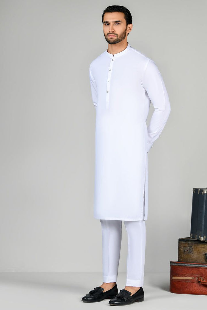 Blended Off White Kurta Trouser - J. Junaid Jamshed