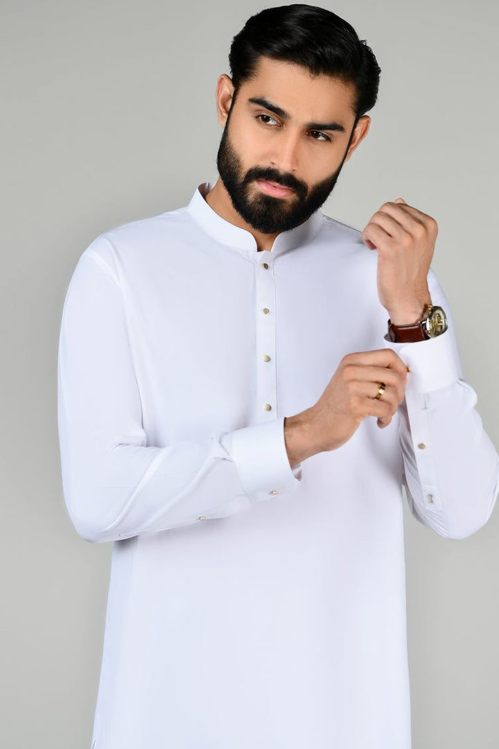 Blended White Kurta Trouser - J. Junaid Jamshed