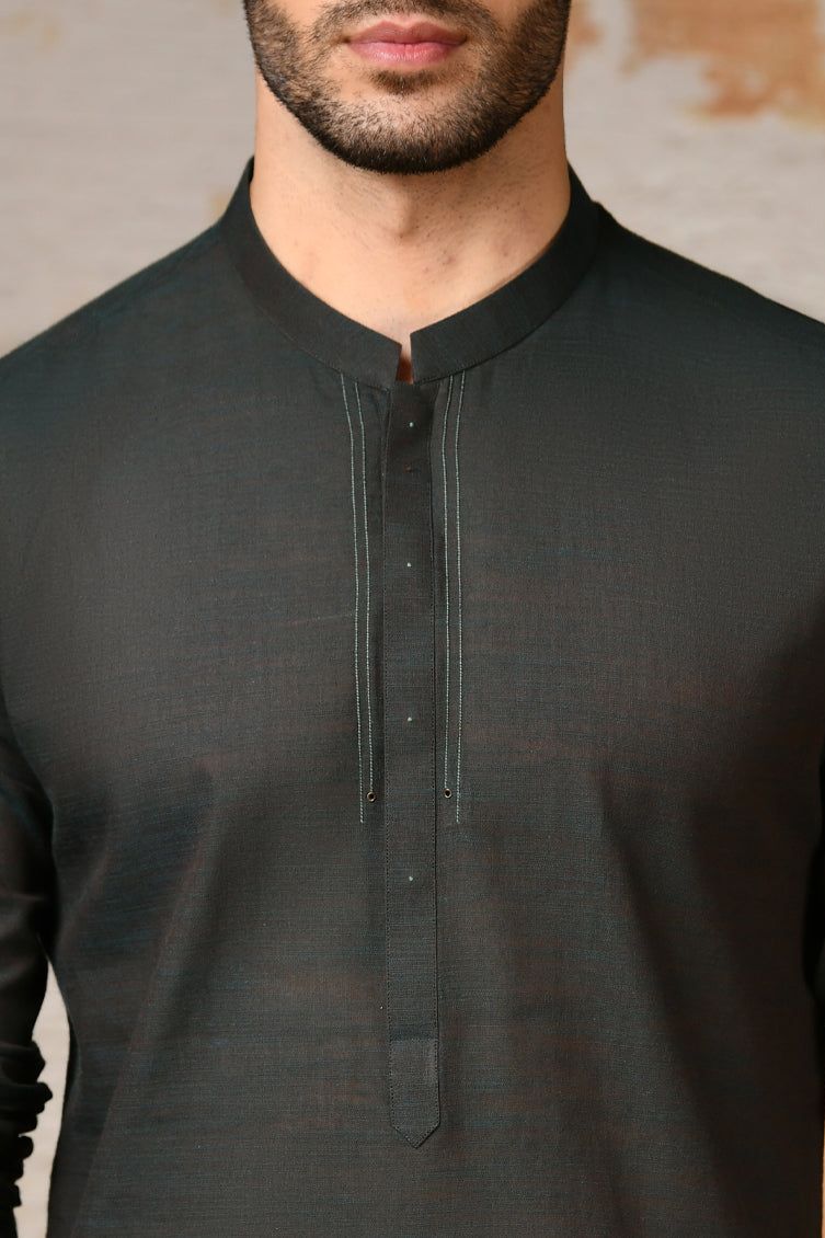 Cotton Green Kurta - J. Junaid Jamshed