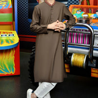 Blended Mud Green Kurta - J. Junaid Jamshed