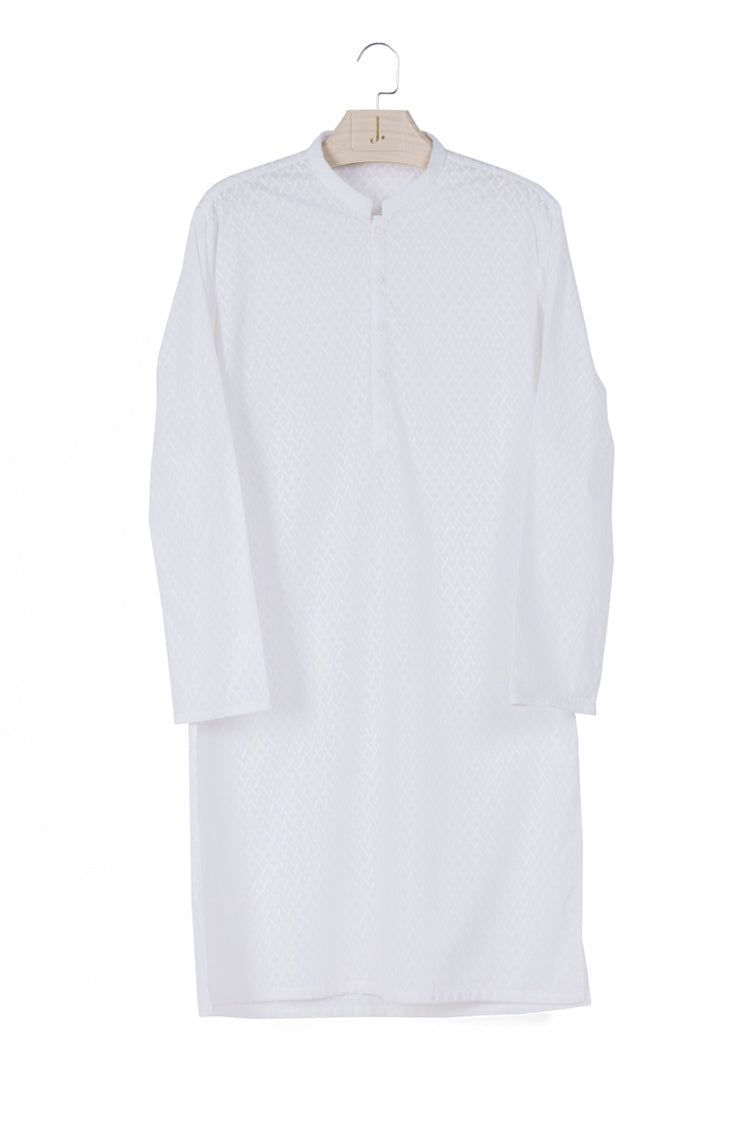 Cotton White Shalwar Kameez - J. Junaid Jamshed