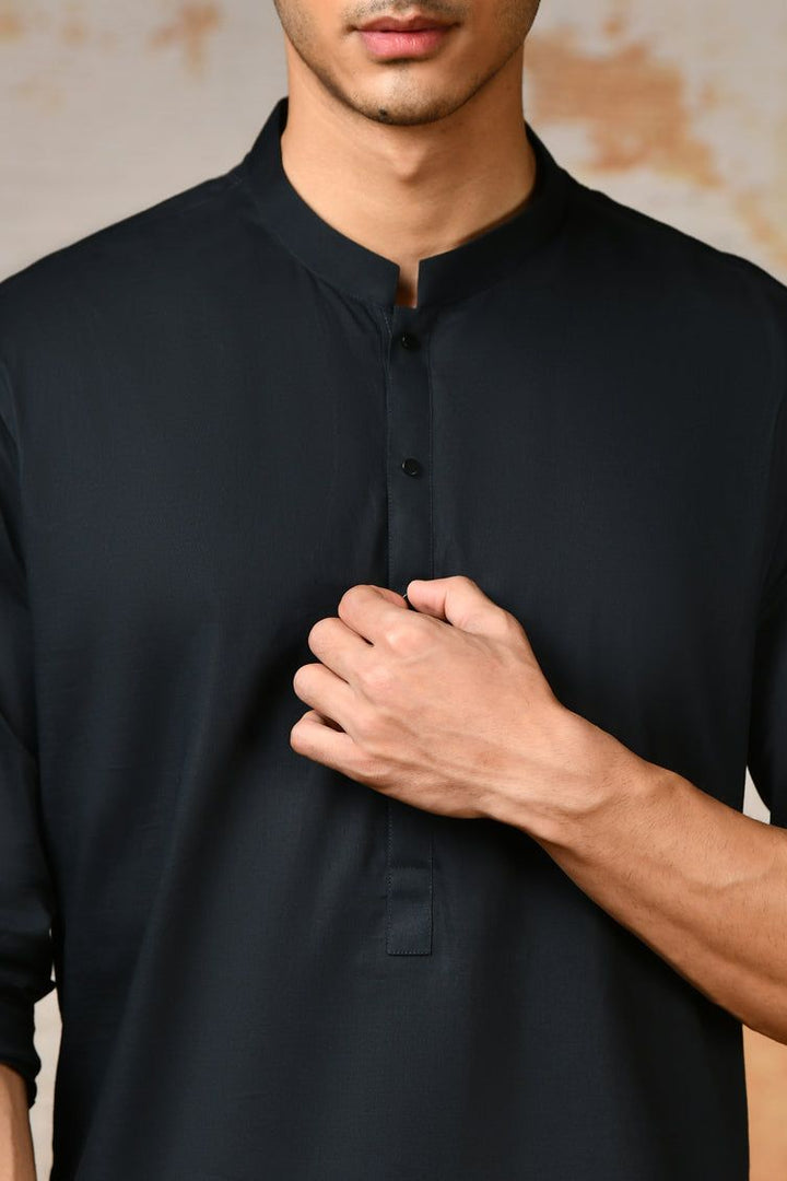 Cotton Blue Kurta - J. Junaid Jamshed