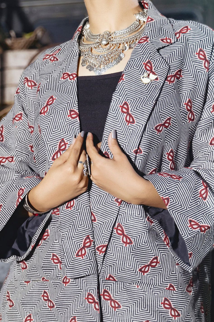 Dyed Black & White Jacket - Almirah
