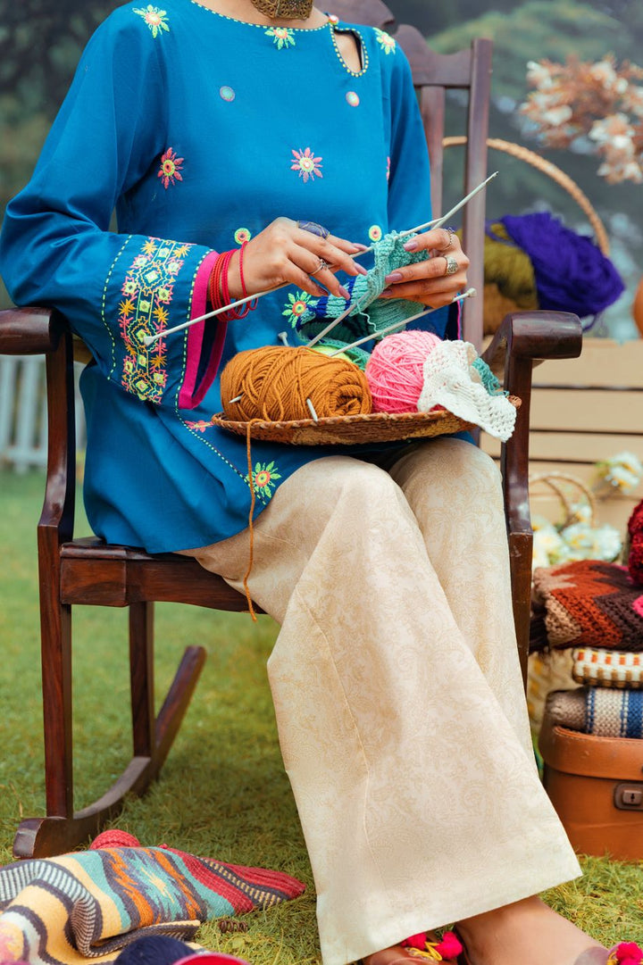 Cambric Blue Kurti - Almirah