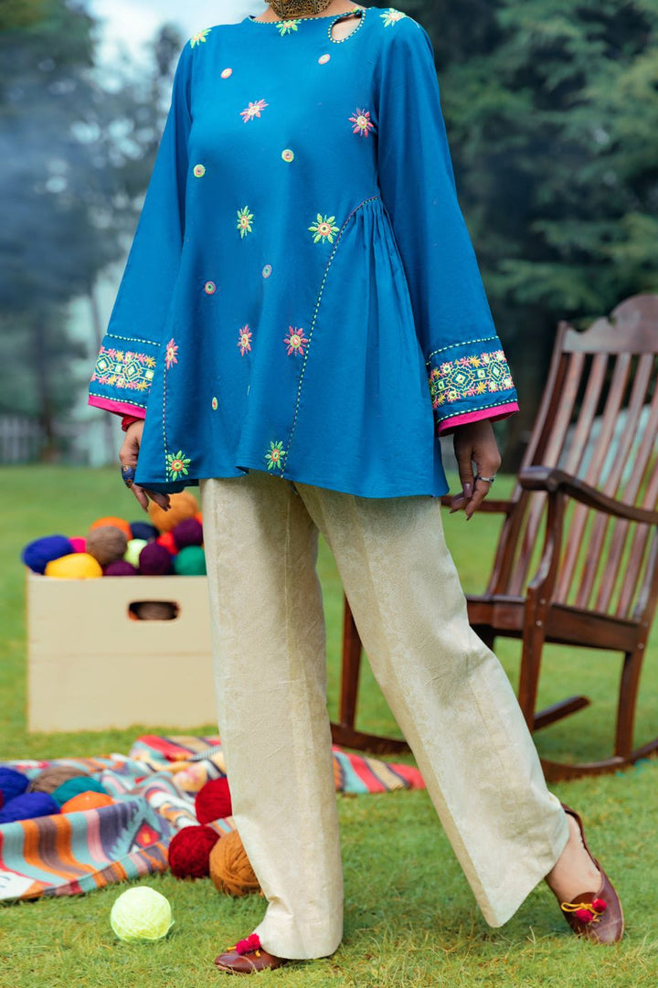 Cambric Blue Kurti - Almirah