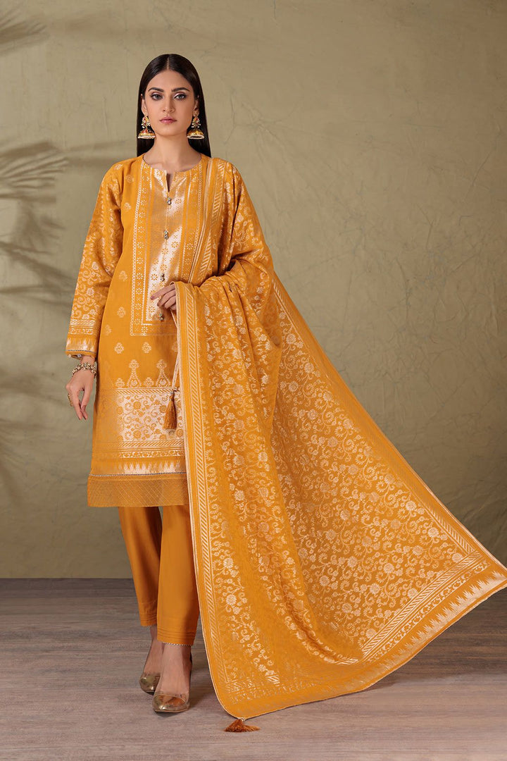 Jacquard Yellow 3 Piece Suit - Bonanza