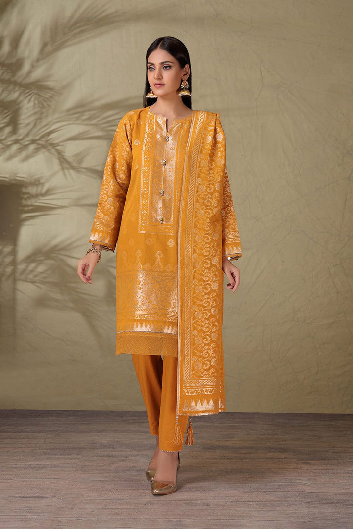Jacquard Yellow 3 Piece Suit - Bonanza