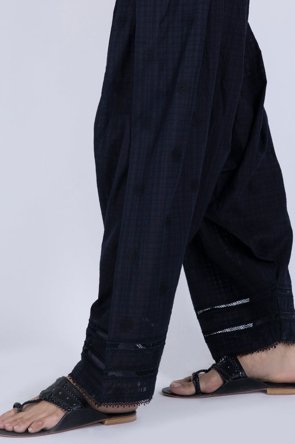 Jacquard Black Trouser - Almirah