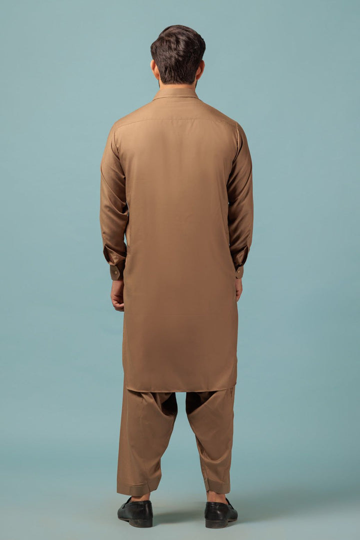 Blended Khaki Shalwar Kameez - Bonanza