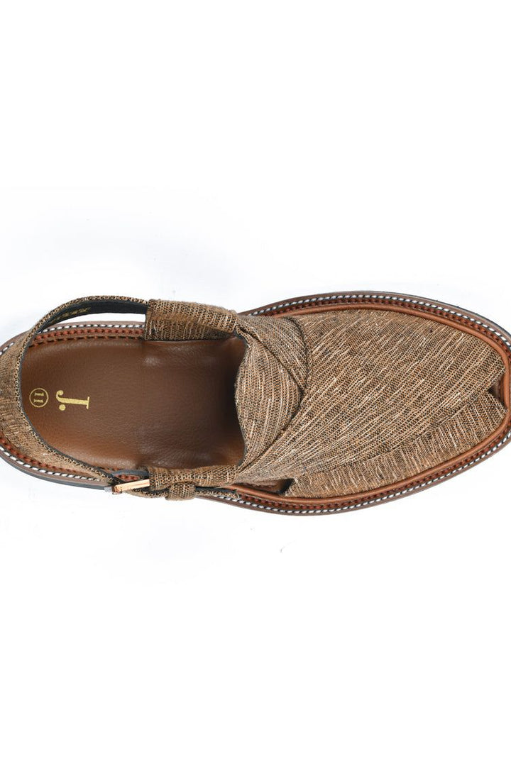 High Chrome Blue Peshawari Chappal - J. Junaid Jamshed