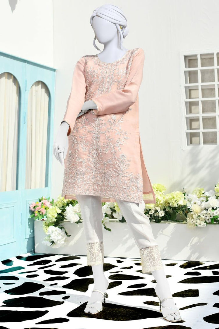 Silk Pink Kurti - J. Junaid Jamshed