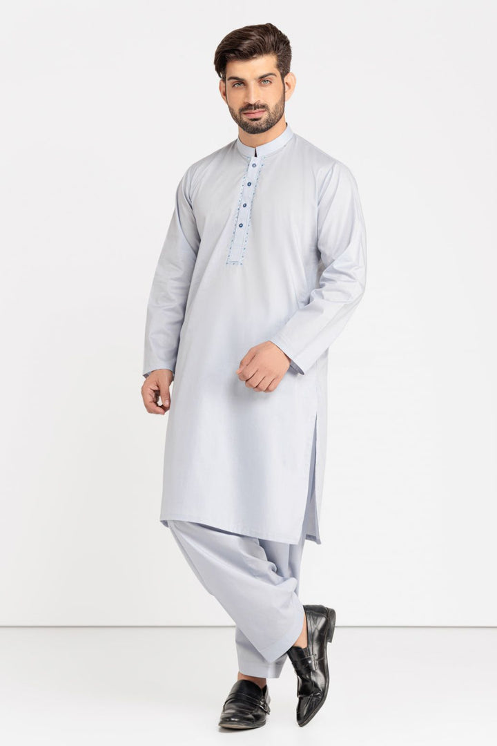 Blended Dark Grey Kurta Shalwar - Bonanza
