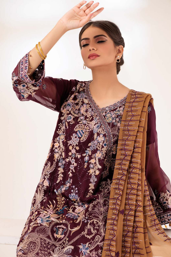 Chiffon Brown 3 Piece Suit - Bonanza