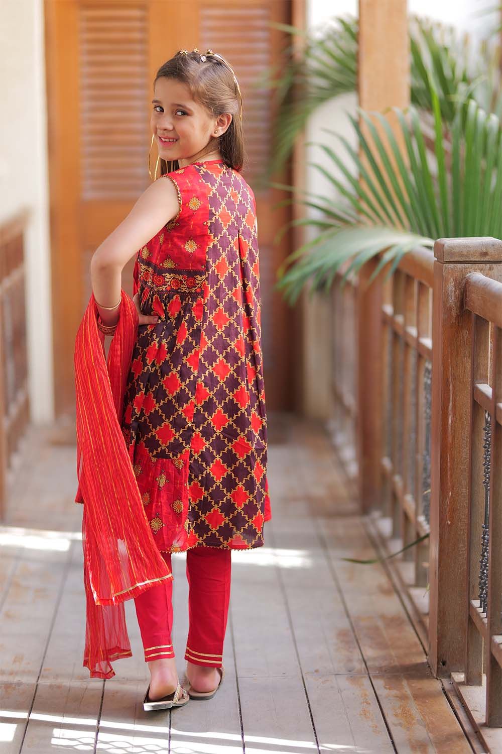 Red Casual 3 Piece Suit - Senorita Kids