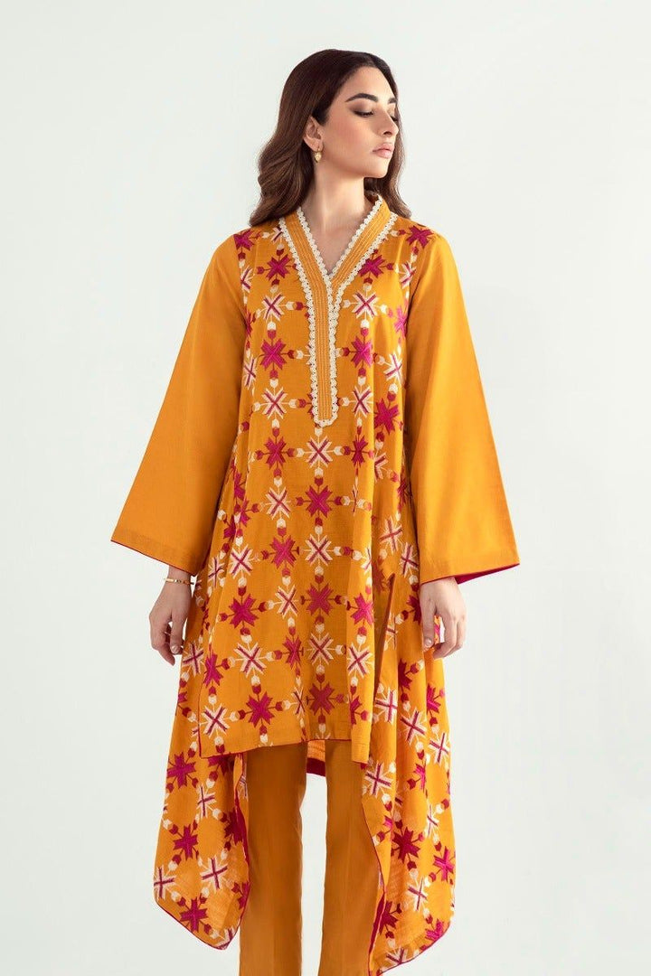 Mustard Slub Kurti - Sana Safinaz