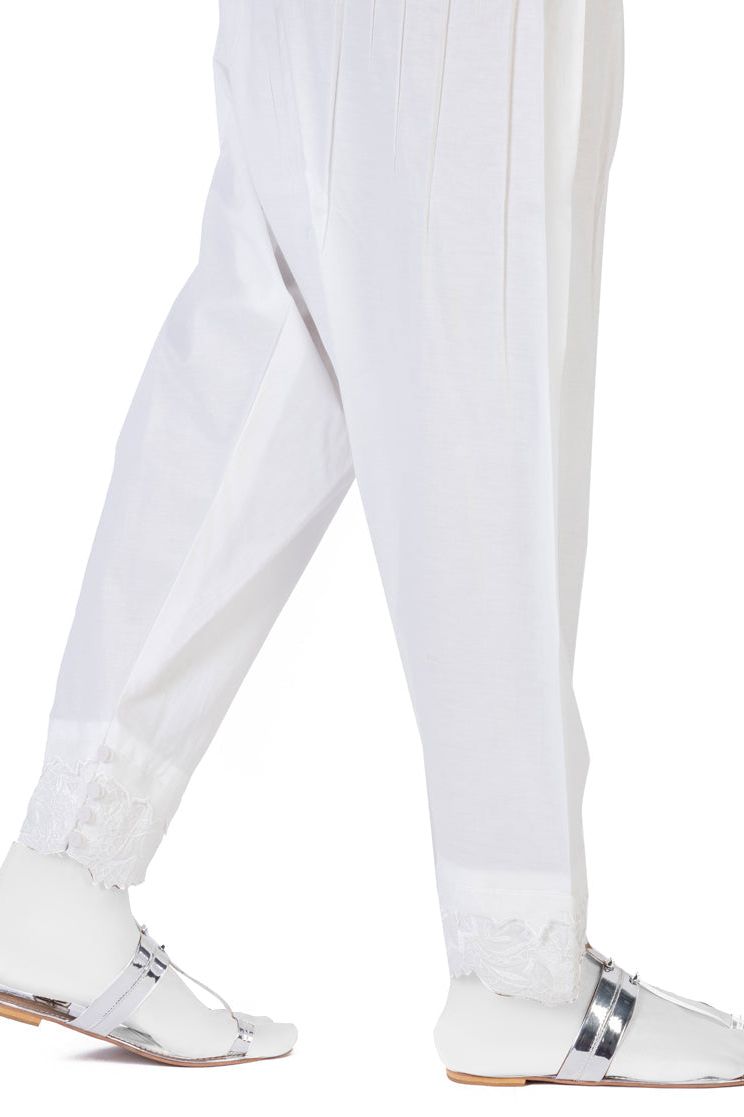 Dyed White Shalwar - J. Junaid Jamshed