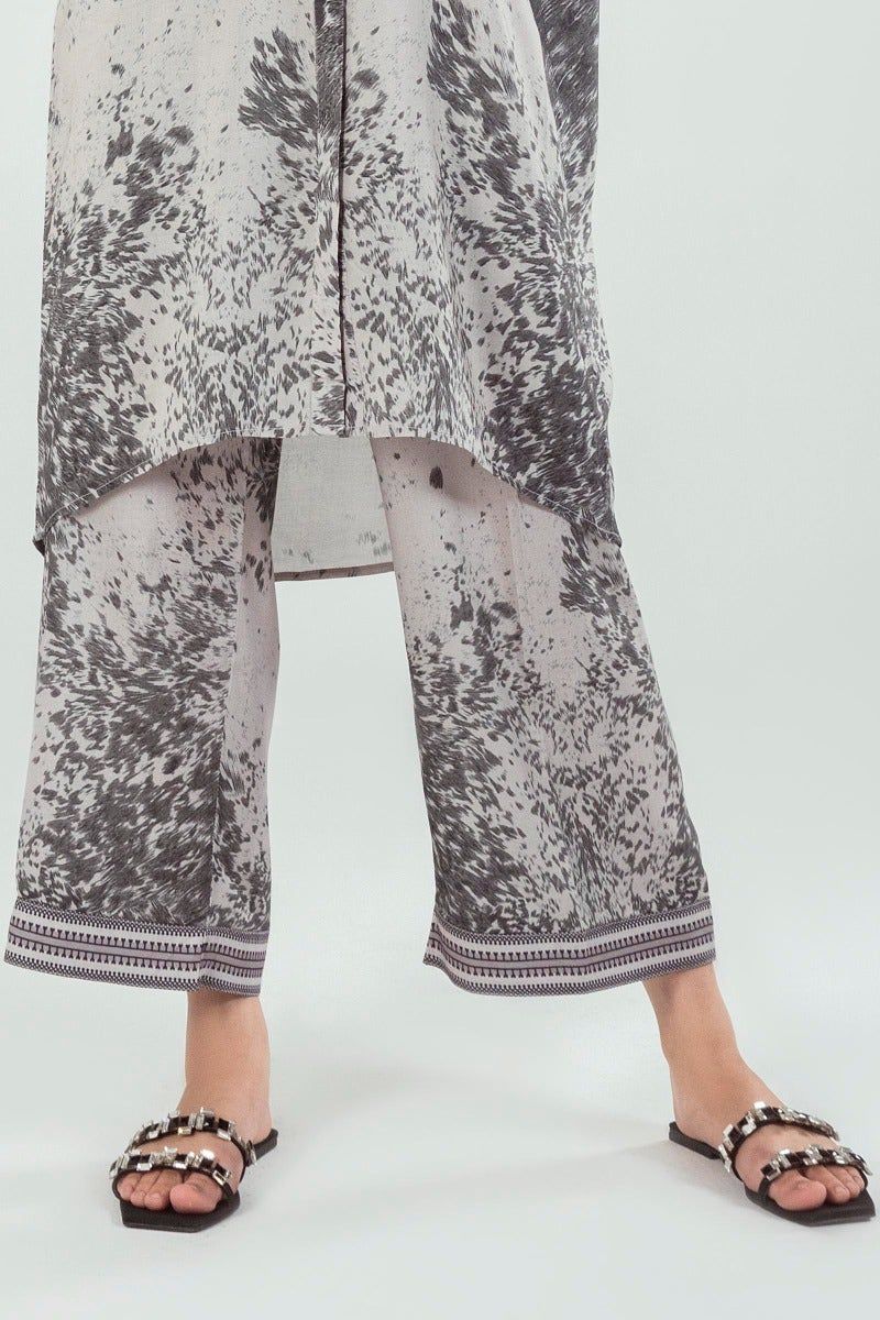 Grey Straight Trousers - Sana Safinaz